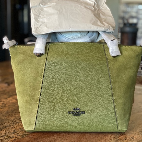 Coach Handbags - COACH Kacey Satchel olive green/dark hardware CC838 Crossbody Leather suede NWTs